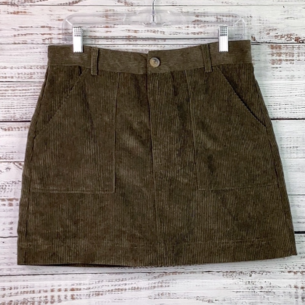 SHEIN SIZE‎ L OLIVE GREEN VELOUR SKIRT FALL WNTERS NWOT